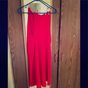 Red spaghetti strap dress - MANGO